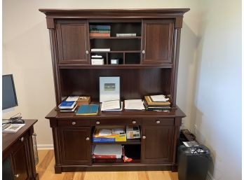 American Home Furniture Store 2 PC Office Or Study Hutch Cabinet (CONTENTS NOT INCLUDED)