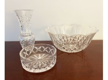 Waterford Crystal Two Bowls And Vase