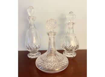 Waterford Crystal Decanters, Set Of 3