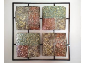 Colorful Metal Wall Decoration, Four Squares