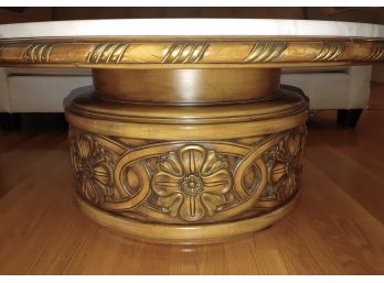 Beautiful Carved European Marble Topped Coffee Table