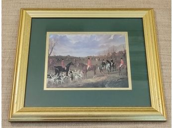 Equestrian Hunt Print In Gilt Frame