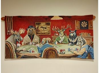 Comedic Hunting Tapestry - Game Animals Playing Poker