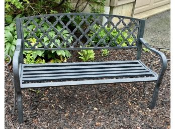 Cast Metal Benches With Lattice Backs (2)