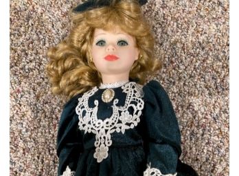 Porcelain Faced Victorian Dynasty Doll & Stand