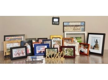 Large Lot Of Picture Frames Including XOXO (20 Plus)