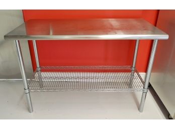 Stainless Steel Kitchen Work Table With Wire Shelf