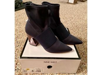 Nine West Navy Delayna Slip On Boots