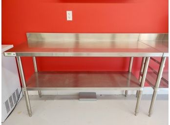 Stainless Steel Kitchen Work Table With Backsplash