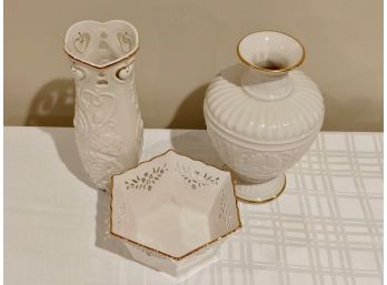 Lenox Lot - Two Vases And A Dish (3)