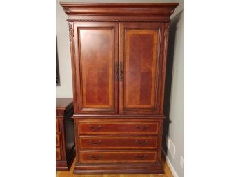 Universal Eltham Place Cherry Stained Media Armoire (shelves)