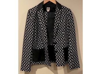 Anne Klein Fabric & Leather Suit, Size 8