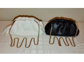 Understated Leather Evening Bags - Black And White (2)