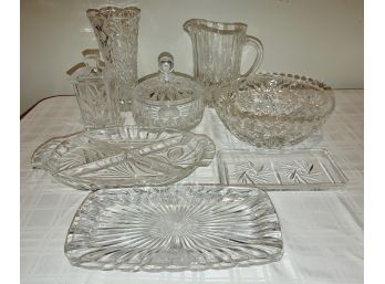 Pressed Glass Serving Pieces (9)