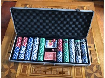 New Poker Set In Metal Box