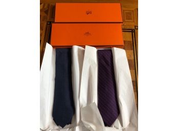 2 Hermes Tie - H Patterns - Set 6