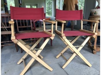 A Pair Of Folding Directors Chairs