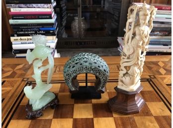 Trio Of 3 Ornamental Asian Objects