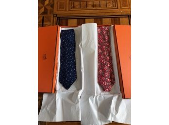 2 Hermes Ties - Christmas Themes - Set 8