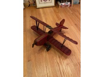 Wooden Model Bi-Plane - Vintage Look