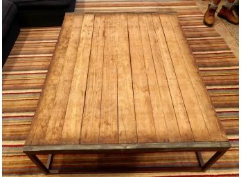 Fabulous Iron And Reclaimed Wood Coffee Table - 55x43