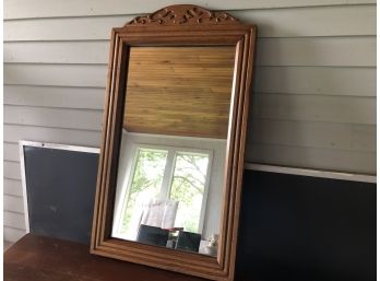 30x17 Maple Framed Mirror - Vintage