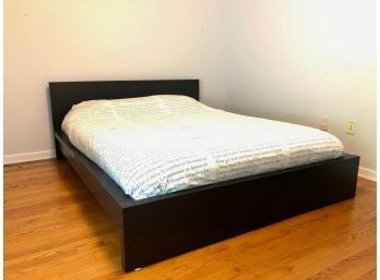 Ikea Malm Queen Size Platform Bed In Black With Mattress