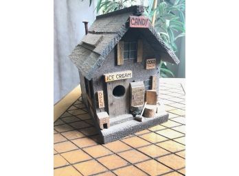 Ice Cream Shop Bird House - Perfect Rustic Spot For Sparrow Friends