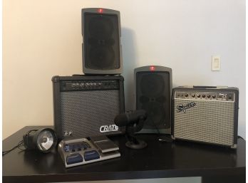 Garage Band Set Up - Amps, Speakers, Mic,