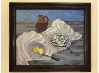 Still Life Of Oysters And Lemons - 1930, Antoine De Roux (1901-1986)