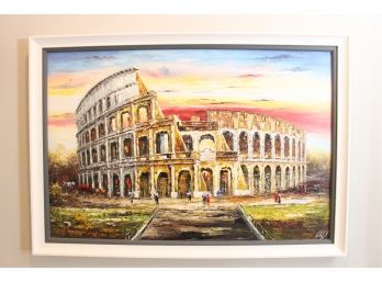 Beautiful Oil On Canvas  Of Rome Coliseum