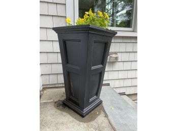 Black Self Watering Planter With Plant