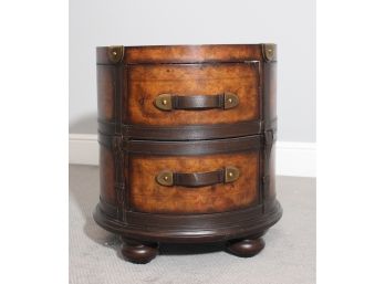 Two Drawer World Map Duffel End Table