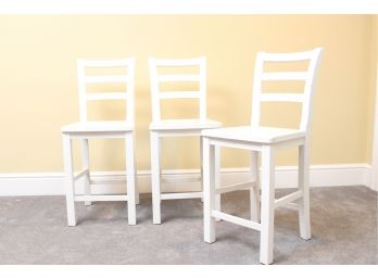 Set Of Three World Market Wooden Counter Stools/chairs