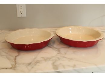 Pair Of Good Cook 9'D Microwave And Oven Safe Pie Dishes