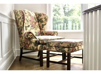 J.M Walton Wing Back Arm Chair And Ottoman