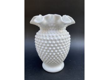 Mid-Century Hobnail Milk Glass Vase