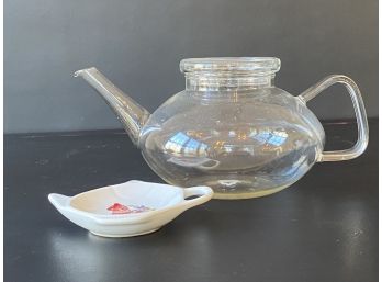 Teavana Glass Teapot & Swedish Teabag Caddy