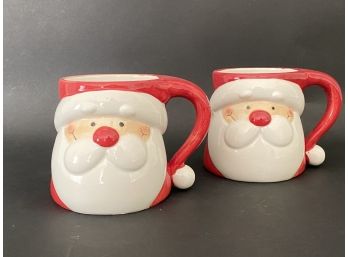 Jolly Ceramic Santa Mugs