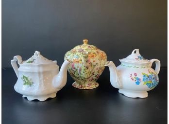 A Trio Of Teapots, Vintage Ceramic