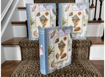 Three Faux Book Boxes, Seashell Motif