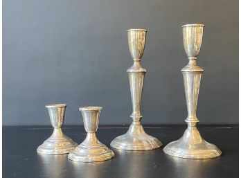 Vintage Sterling Silver Candlesticks, Weighted Base