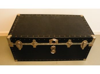 Vintage Black Vacationer Steamer Trunk