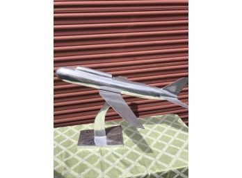 Unusual  Chrome Airplane Ornament- Model