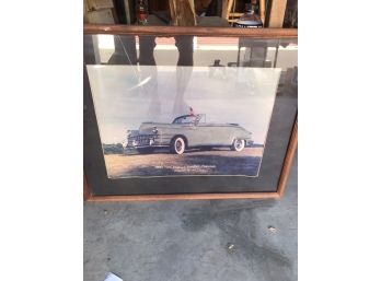 1948 Pontiac Convertible V-6.  Matted With Wood Frame