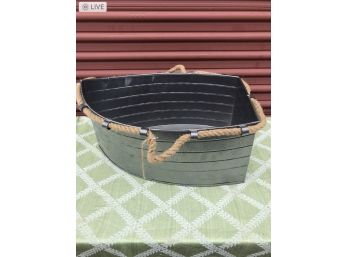 Tommy Bahama Aluminum Boat With Rope Trim.  Ornamental