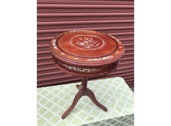 Accent Table With Mother Of Pearl Embellishments.