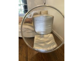 Modern Bubble Chair Hanging With Silver Cushions