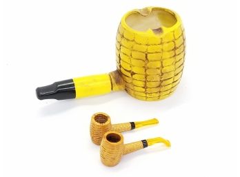 Vintage Tobacco Pipes With Ashtray