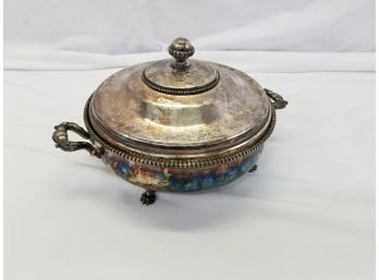 Vintage Waldorf Silver Plated Quadruple Plate With Lid